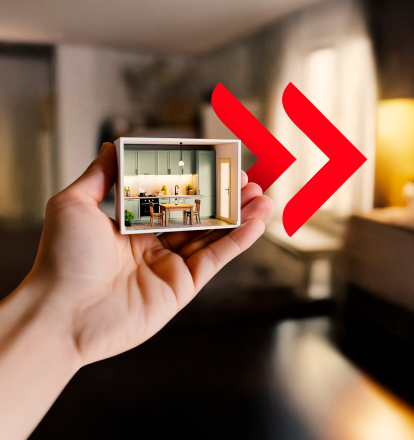 immagine di automobile sul palmo di una mano