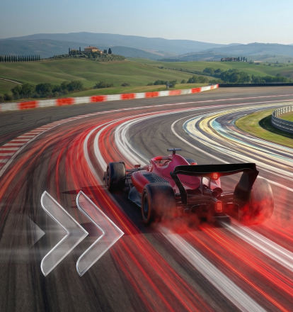 Formula 1 che sfreccia in curva