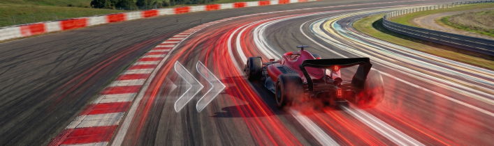 Formula 1 che sfreccia in curva
